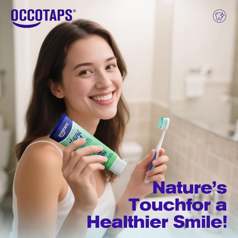OCCOTAPS Agave Natural Herbal Toothpaste with Blue Agave Extract Brightens Teeth Strengthens Enamel Fluoride-Free Probiotics Mint Niacinamide - Oral