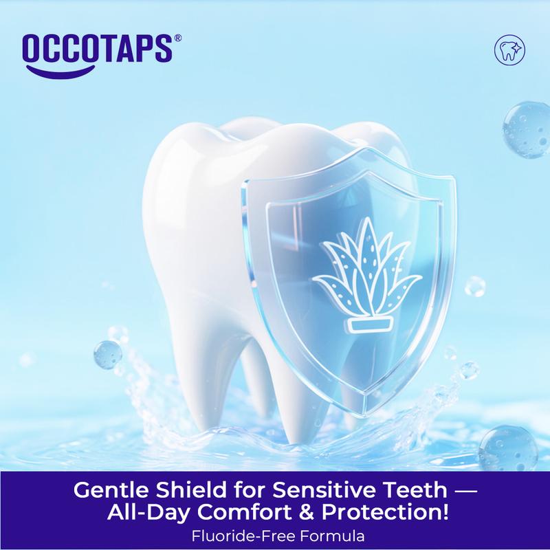 OCCOTAPS Agave Natural Herbal Toothpaste with Blue Agave Extract Brightens Teeth Strengthens Enamel Fluoride-Free Probiotics Mint Niacinamide - Oral