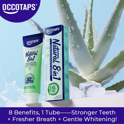OCCOTAPS Agave Natural Herbal Toothpaste with Blue Agave Extract Brightens Teeth Strengthens Enamel Fluoride-Free Probiotics Mint Niacinamide - Oral