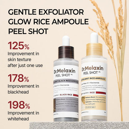 ⏰Last Day promotion 70% OFF✨Peel Shot Glow Rice Ampoule Duo - Serums for Brightening. Exfoliating. and Moisturizing🌾