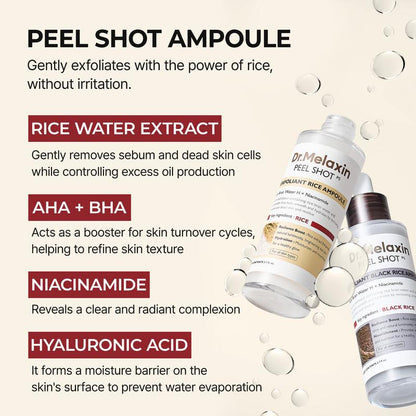 ⏰Last Day promotion 70% OFF✨Peel Shot Glow Rice Ampoule Duo - Serums for Brightening. Exfoliating. and Moisturizing🌾
