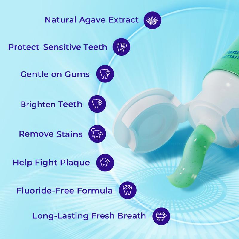 OCCOTAPS Agave Natural Herbal Toothpaste with Blue Agave Extract Brightens Teeth Strengthens Enamel Fluoride-Free Probiotics Mint Niacinamide - Oral